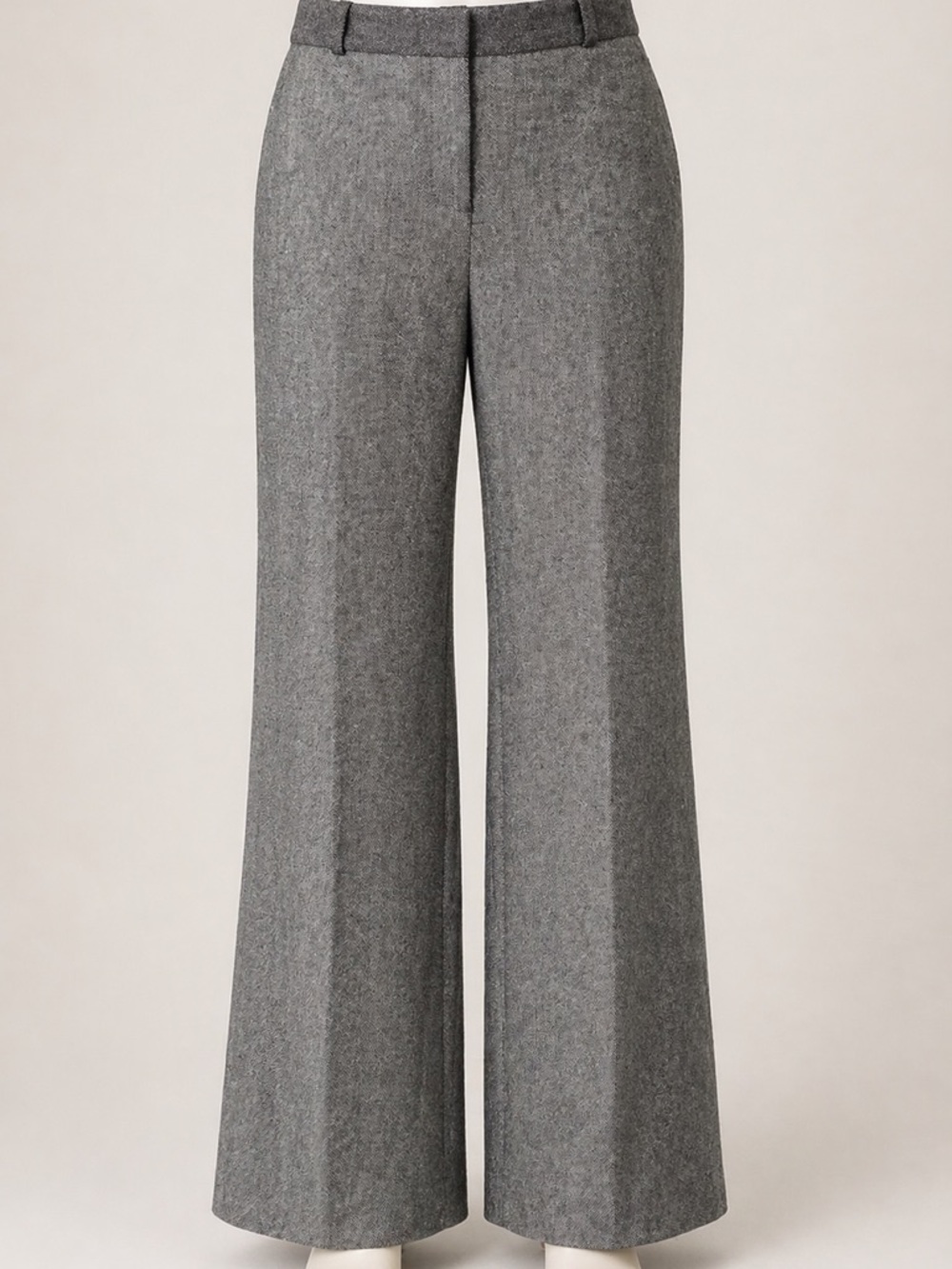 Banana Republic Gray Flannel Tweed Bootcut Dress Pants Size 8 Wool Blend